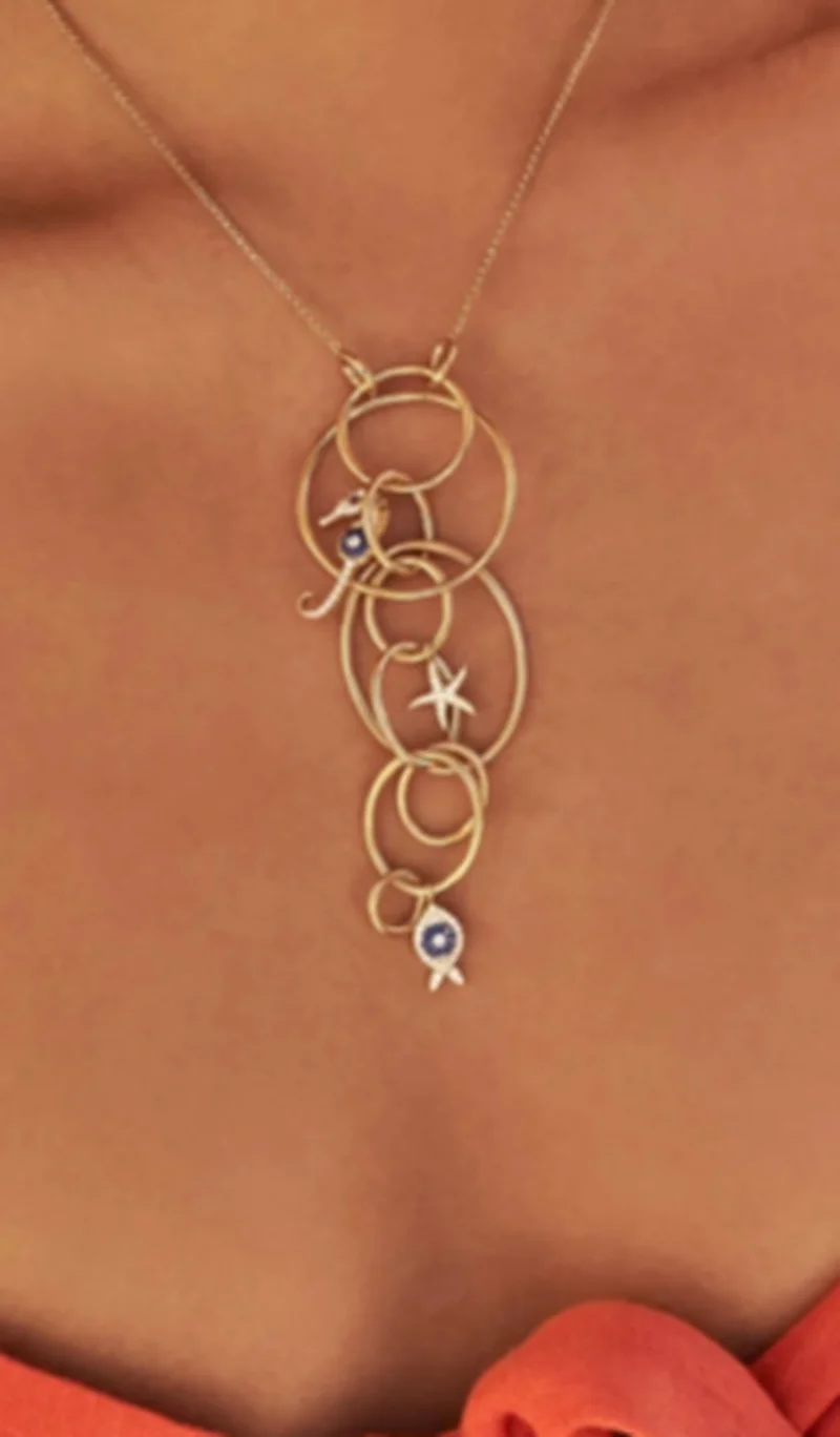 

2020 new dream catcher multi-loop seahorse pendant necklace retro fashion light luxury classic tassel women brand jewelry