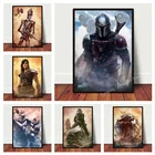 Картина Звездные войны, мандалорец йода, портретный плакат, холст, настенная живопись, декор для гостиной, спальни