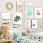 Кокосовое дерево, песок, тростник, морская доска для серфинга на стену, искусство, холст, живопись, скандинавские постеры и принты, настенные картины для декора гостиной