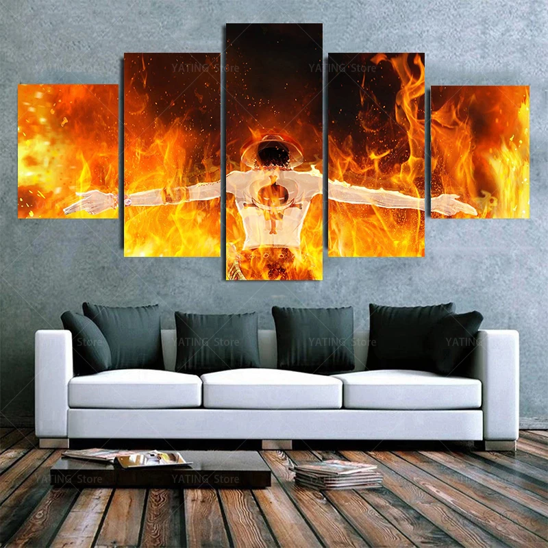 

One Piece Luffy 5 Pieces Anime Poster Canvas Painting Wall Art Picture Print Modern Home Child Bedroom Decoration Painting
