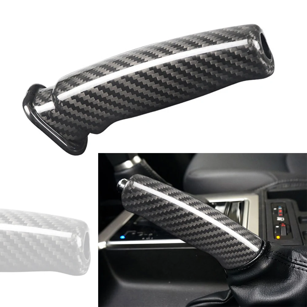 Carbon Fiber Car Handbrake Cover Replacement Handle Protector For Toyota Land Cruiser Prado 2014 2015 2016 2017 2018 2019