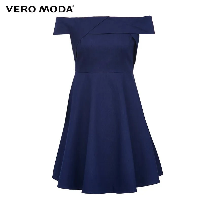 

Vero Moda Women Cotton Off-Shoulder Slash Neck High Waist Denim Dress | 320242525
