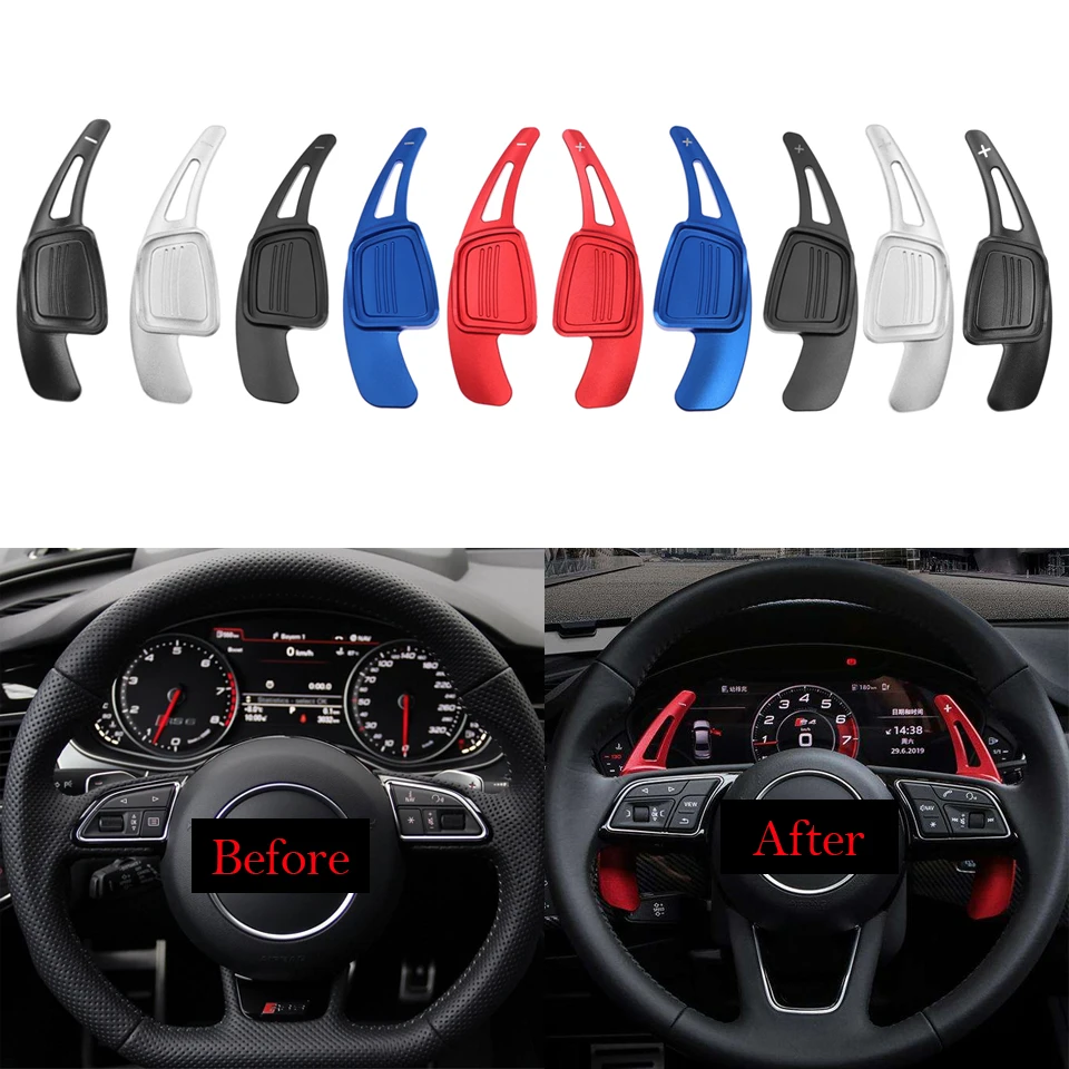 

Gearbox Aluminum Shifter Wheel Spare Paddle Extension Shift Paddle For ew Audi A4 B9 A5 Q2 Q7 S3 S4 TT TTS 2015 - 2017