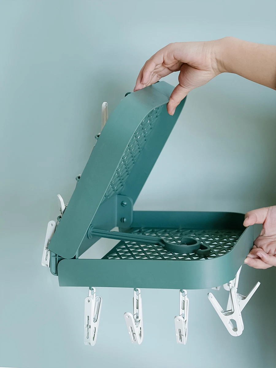 

Многофункциональная Складная многозажимная сушилка для сушки белья для домашнего балкона, носки с крючком, детская одежда, зажим для сушки