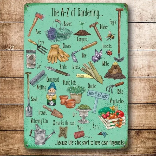 

Ретро винтажный стиль металлический знак A-Z садоводства сарай домашний декор стен