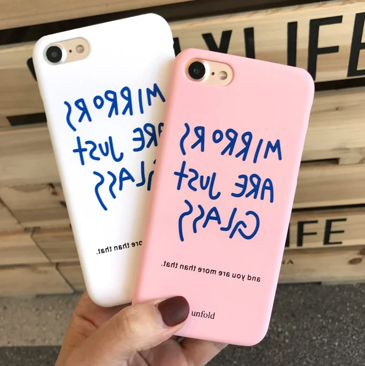 Простой чехол для телефона с буквенным принтом iPhone 7 жесткая задняя крышка из