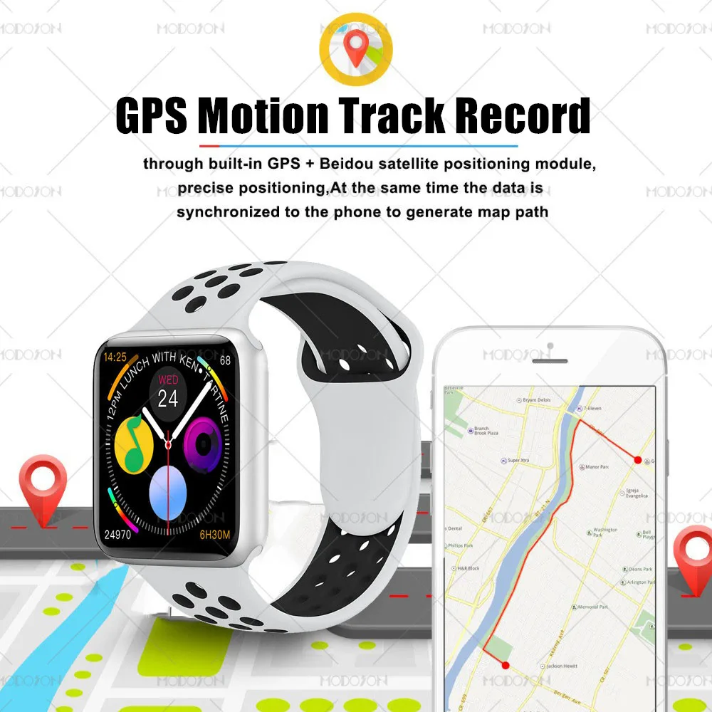 Смарт часы MODOSON iwo 9 Series 5 с GPS фитнес трекером Пульсометром|Смарт-часы| |