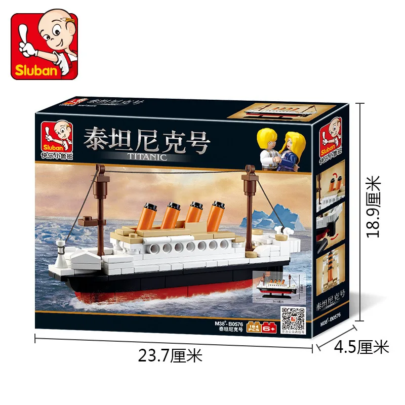 Sluban 0576 194 шт. строительные блоки игрушки RMS Titanic ShipTitanic 3D модель развивающий