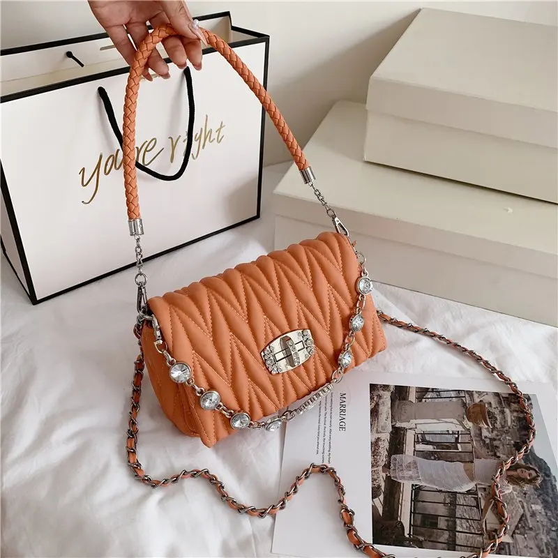 

New Crossbody Bags For Women 2020 Rhinestone Handbags Designer Female Leather Shoulder messenger Bag Ladies Hand Sling Bags