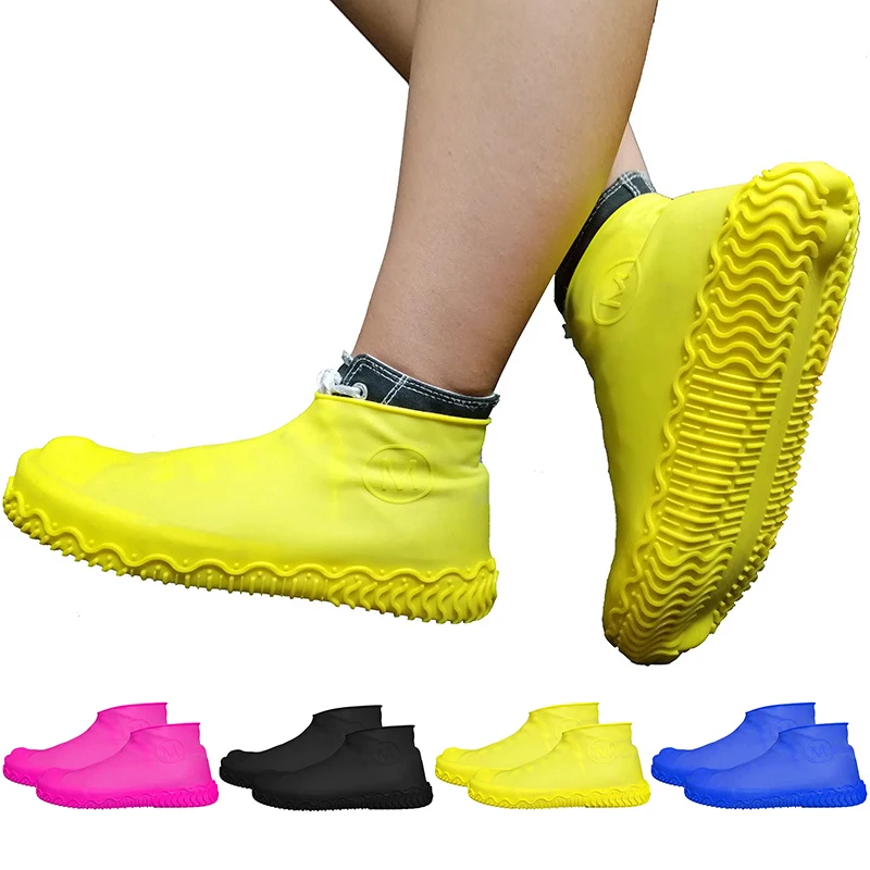 

1 Pair Reusable Watertight Shoe Silicone Case Waterproof Water Rain Shoes Covers Outdoor Camping Non Slip Rubber Rain Boot