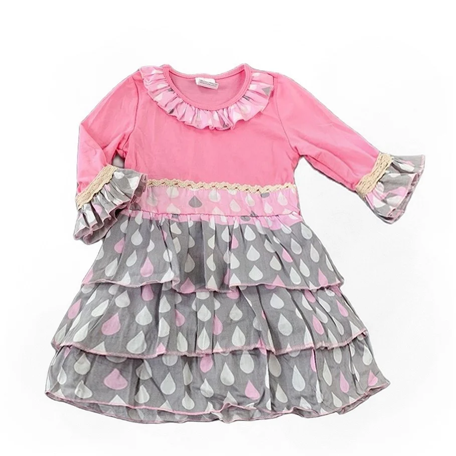 Летние наряды для маленьких девочек платья младенцев и детей с оборками цветами