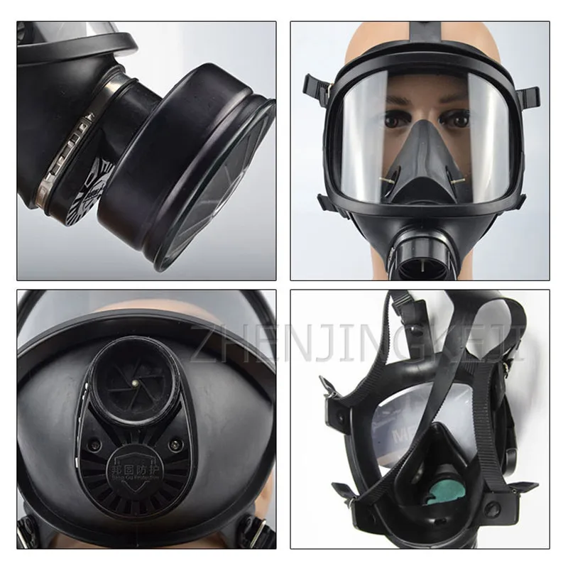 

Gas Mask Full Face Mask Self-priming Filter Wearing Antivirus Face Mask Military Canister Rubber Material Protective Equipment