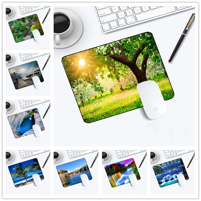 Yuzuoan Пляжный Пейзаж фотографирование коврик для мыши 22x18 см резиновый
