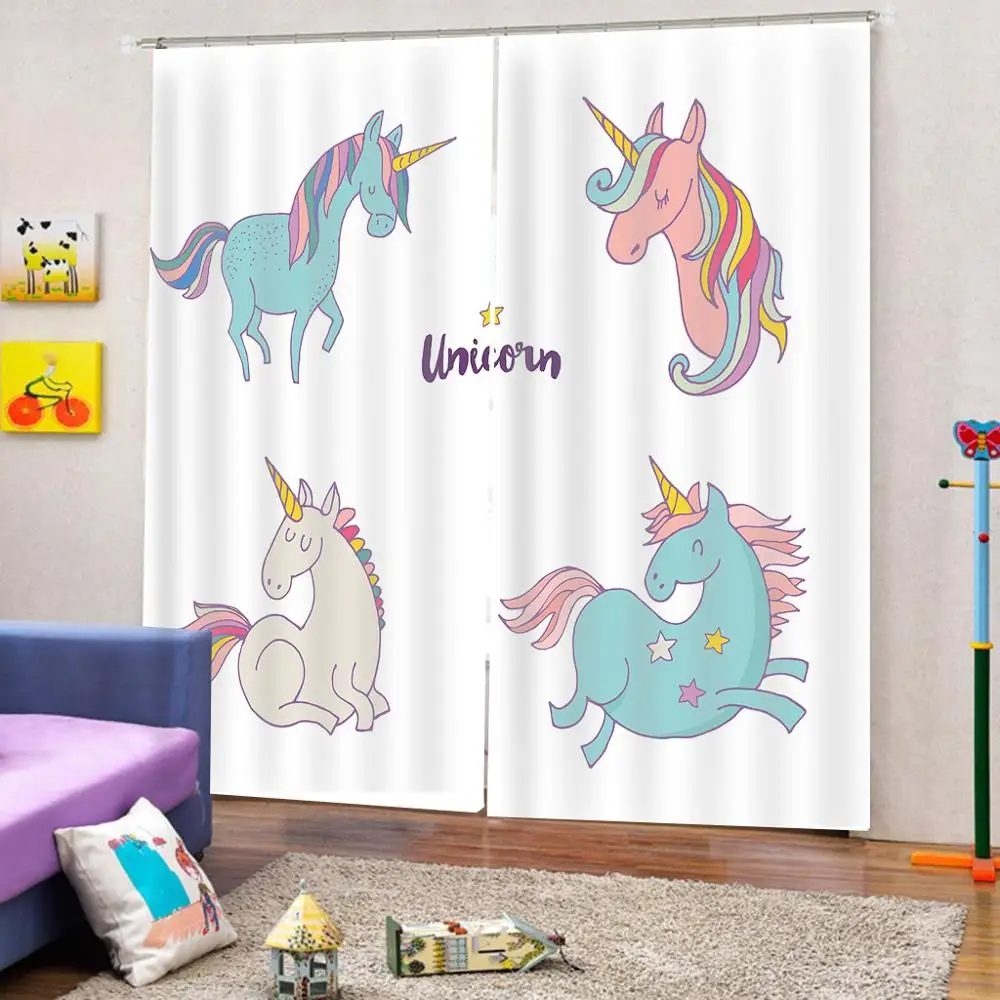 Занавески с лошадями из мультфильма занавески для гостиной спальни 2