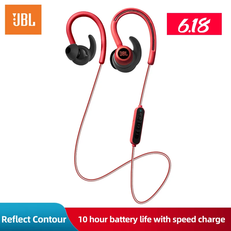 Беспроводные наушники JBL Reflect Contour Bluetooth стерео музыка устойчивое к поту IPX5 с