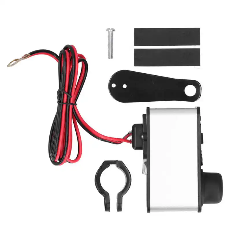 

Motorcycle Cigarette Lighter 5V 3.0A Dual USB Charger Power Socket Outlet QC 3.0 Dustproof Silver
