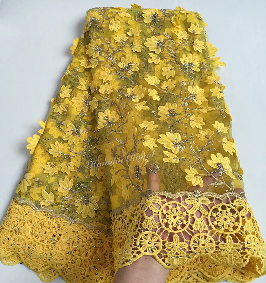 Белое золото высокого качества тюль кружева африканского французское кружево