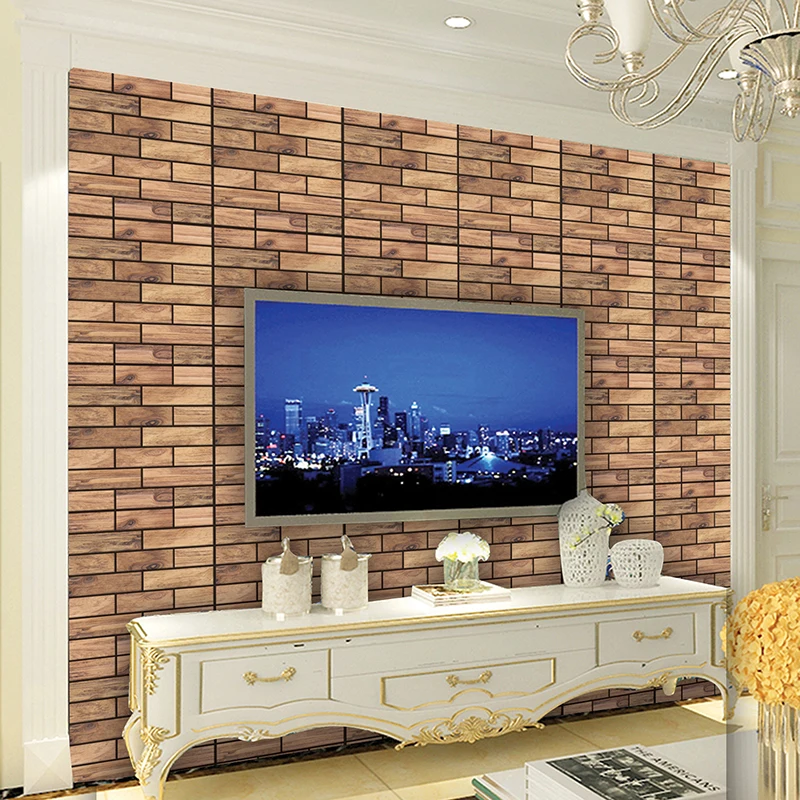

Living Room Kitchen Bathroom Waterproof Wall Sticker Home Decor Removable Vinyl PVC Brick Stone Self Adhesive Wallpaper 30x30cm