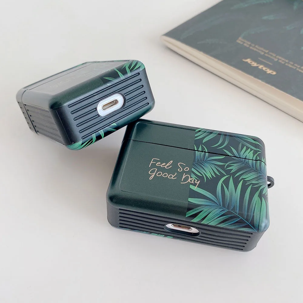 

Emerald Banana Leaves Earphone Case For AirPods Pro 2 Cases Vintage Cute Soft Splicing Protective Cover for AirPod 2 1 Air Pods