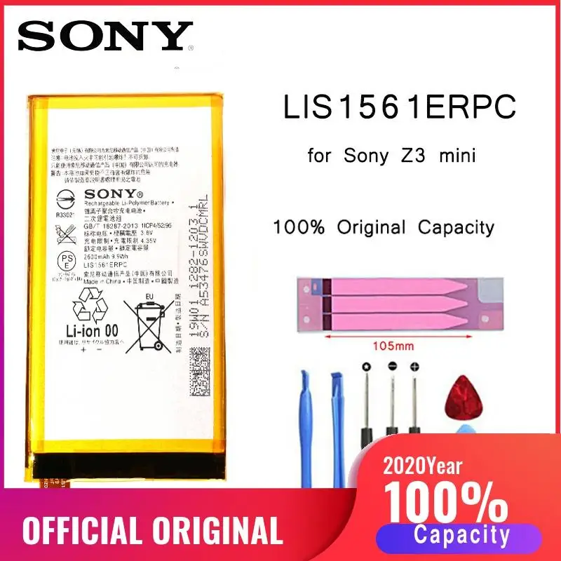 Оригинальный аккумулятор для телефона SONY LIS1561ERPC сменные батареи Xperia Z3 Compact mini C4 M55W