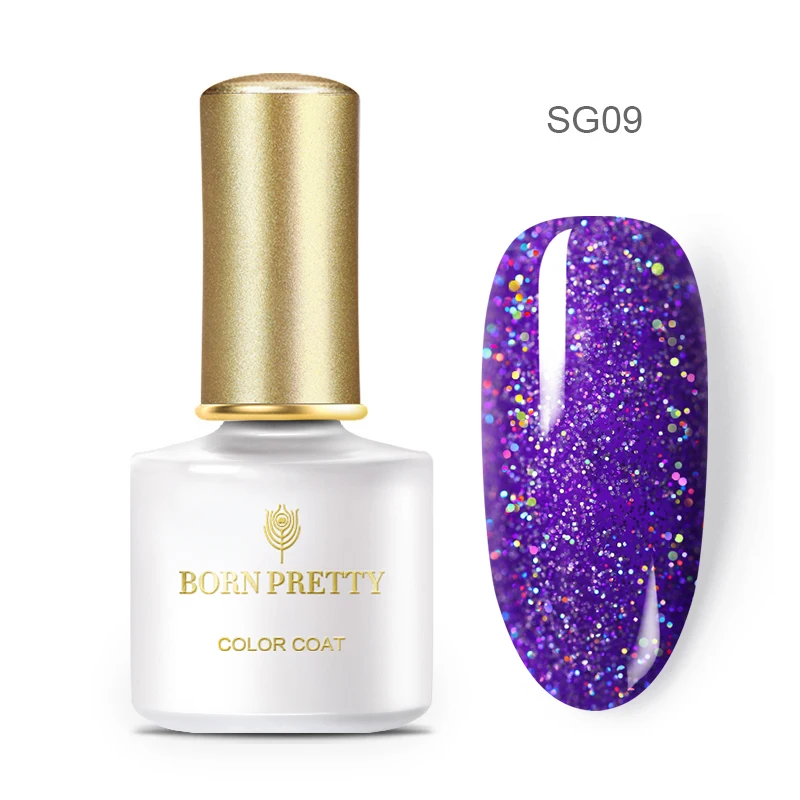 BP-SG09 BORN PRETTY 6 мл Блестящий блестящий гель для ногтей голографический лак УФ светодиодный гель розовый Золотой Серебряный отмачиваемый гель лак для маникюра DIY - Цвет: BP-SG09