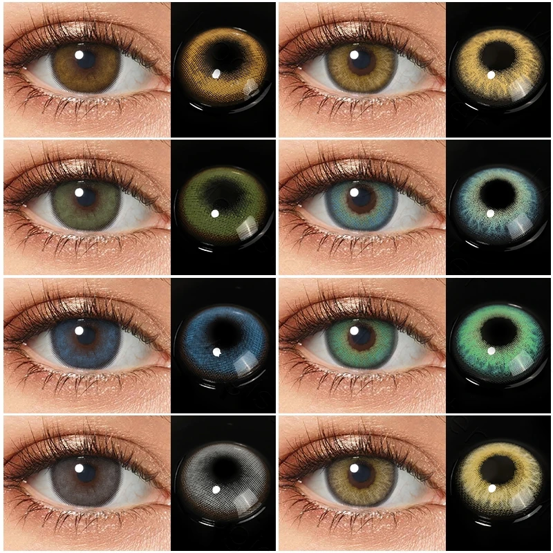 colored contact lenses for eyes 1pair lenses brown green gray yearly eye color lens contacts non prescription color clear lenses free global shipping