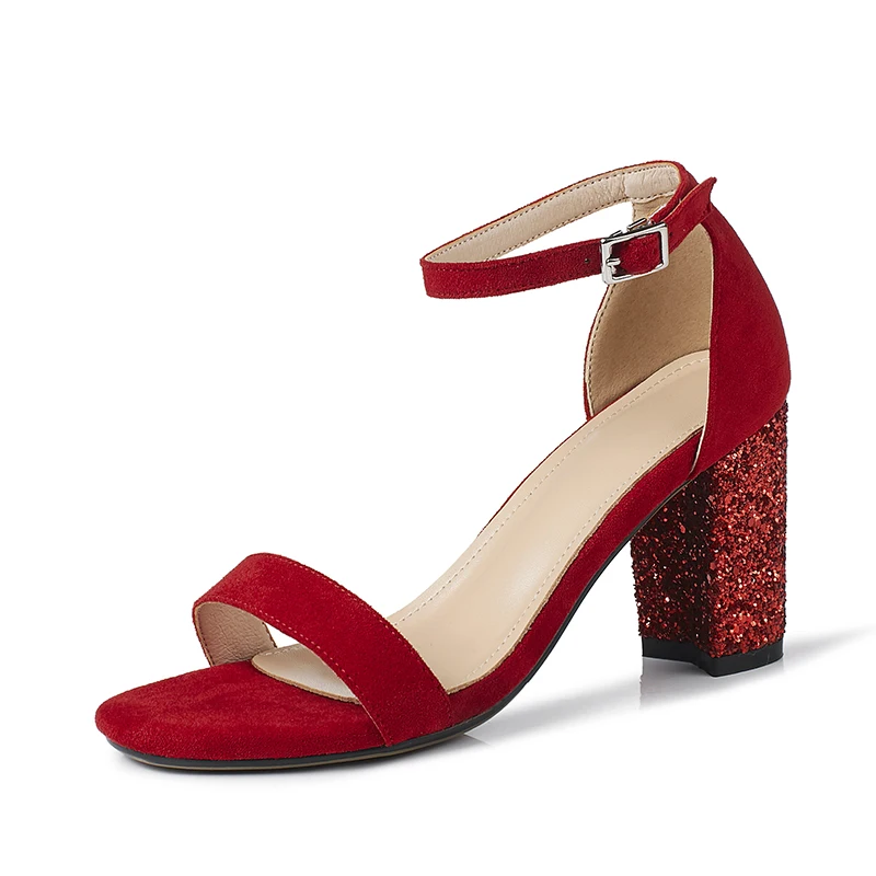 Сандалии женские на высоком каблуке однослойные босоножки толстом летняя обувь