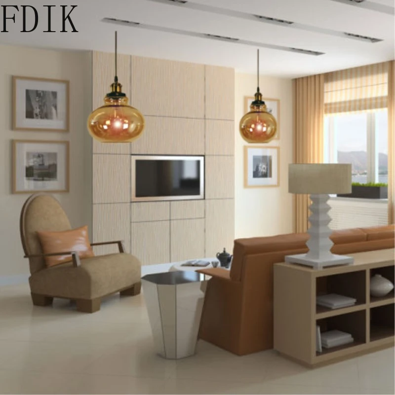 Скандинавские винтажные Простые Стеклянные подвесные светильники