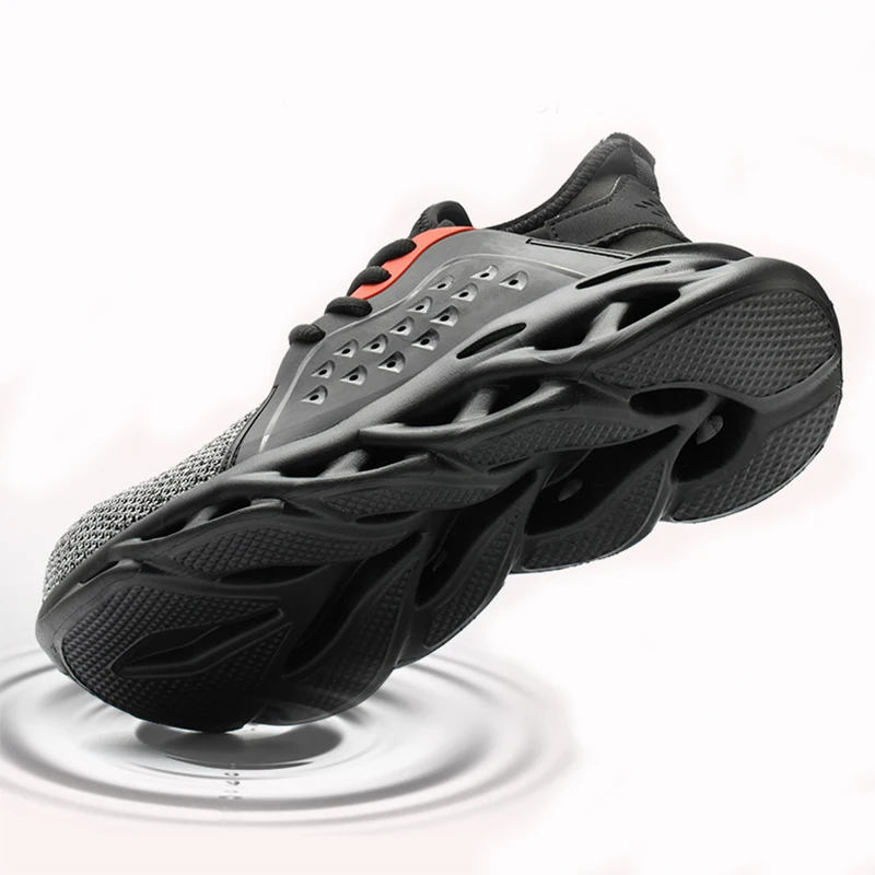 Мужские рабочие кроссовки Masorini летние дышащие со стальным носком и защитой от