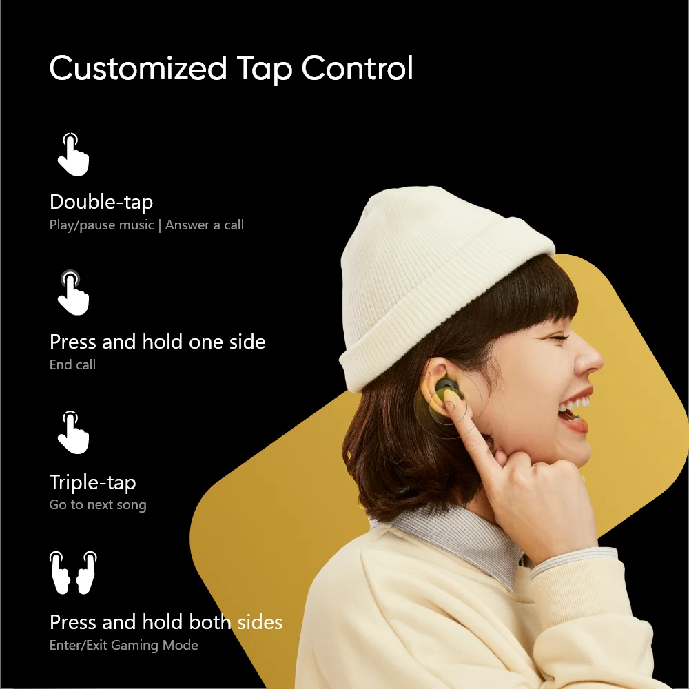 Realme наушники BudsQ вкладыши TWS с Ture Беспроводной Bluetooth 5 0 под открытым небом до