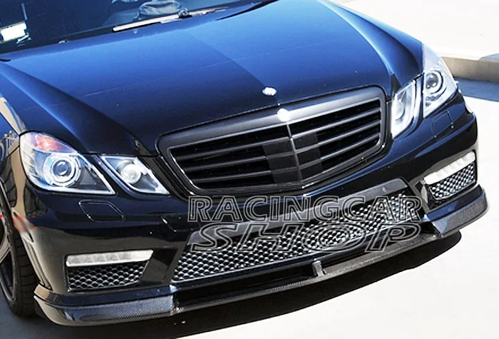 Реальные углеродного волокна V Тип передний спойлер для BENZ W212 E CLASS E200 E260 E300 E350 E550 E63