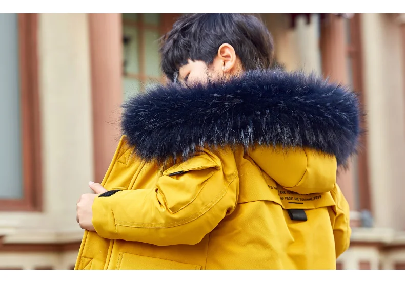 2019 детский зимний пуховик для мальчиков плотное теплое зимнее пальто с большим