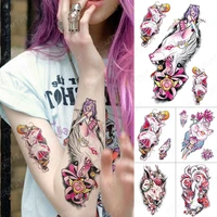 waterproof temporary tattoo sticker japanese pink anime cat flash tattoos fox mask body art arm fake tatoo women men