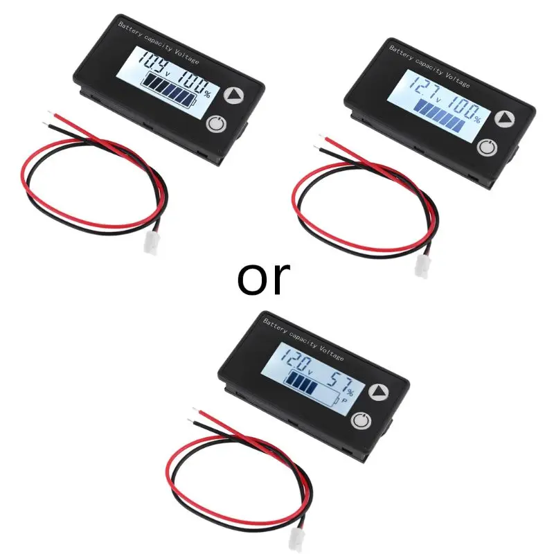 

Battery Capacity Indicator DC 8V-100V Lead Acid Lithium LiFePO4 Car Motorcycle Voltmeter Voltage Gauge 12V 24V 48V 72V Monitor