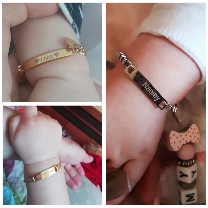 Браслеты с гравировкой для новорожденных детские подарки персонализированные