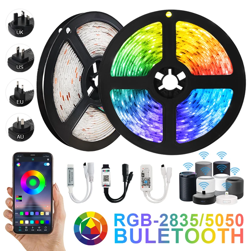 

LED Strip Lights Led Flexible Waterproof Tape Diode Remote Control DC 5050 SMD 2835 RGB 12V Bluetooth WiFi Luces Light For Room