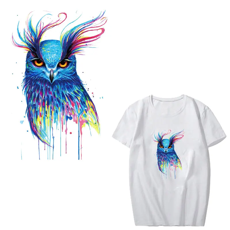 Мультяшные Животные узоры одежды патчи Жираф волк Сова термонаклейки для