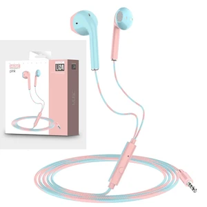 u24 wire stereo earphone 3 5mm in ear headphone running music game earphone noise cancel for mobile phone pc pad laptop with mic free global shipping