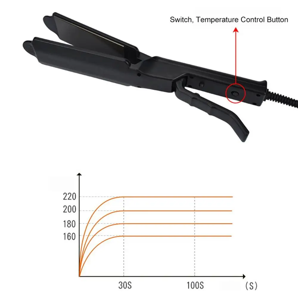 

Hair Straightener Four-gear Temperature Adjustment Ceramic Tourmaline Ionic Flat Iron Curling Hair Straightener For Women Hair
