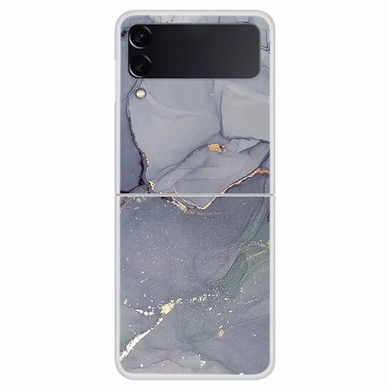 For Samsung Z Flip3 Case Fashion Fold Cover Hard PC Case For Samsung Galaxy Z Flip 3 Case Foldable Coque Shockproof Marble Funda