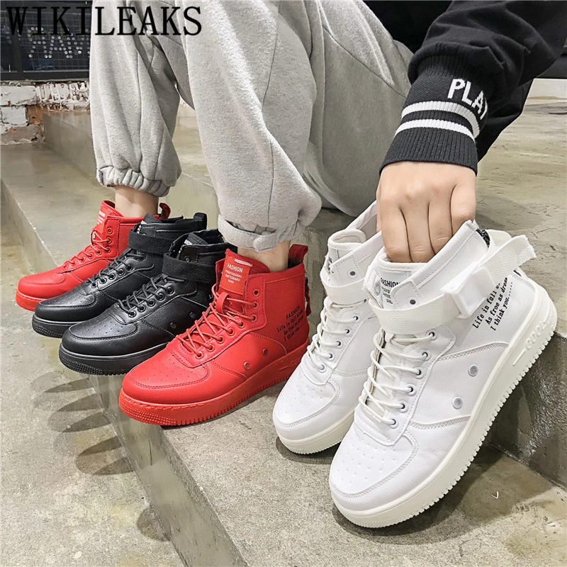 Мужские высокие кроссовки черные дизайнерские в стиле хип хоп повседневная