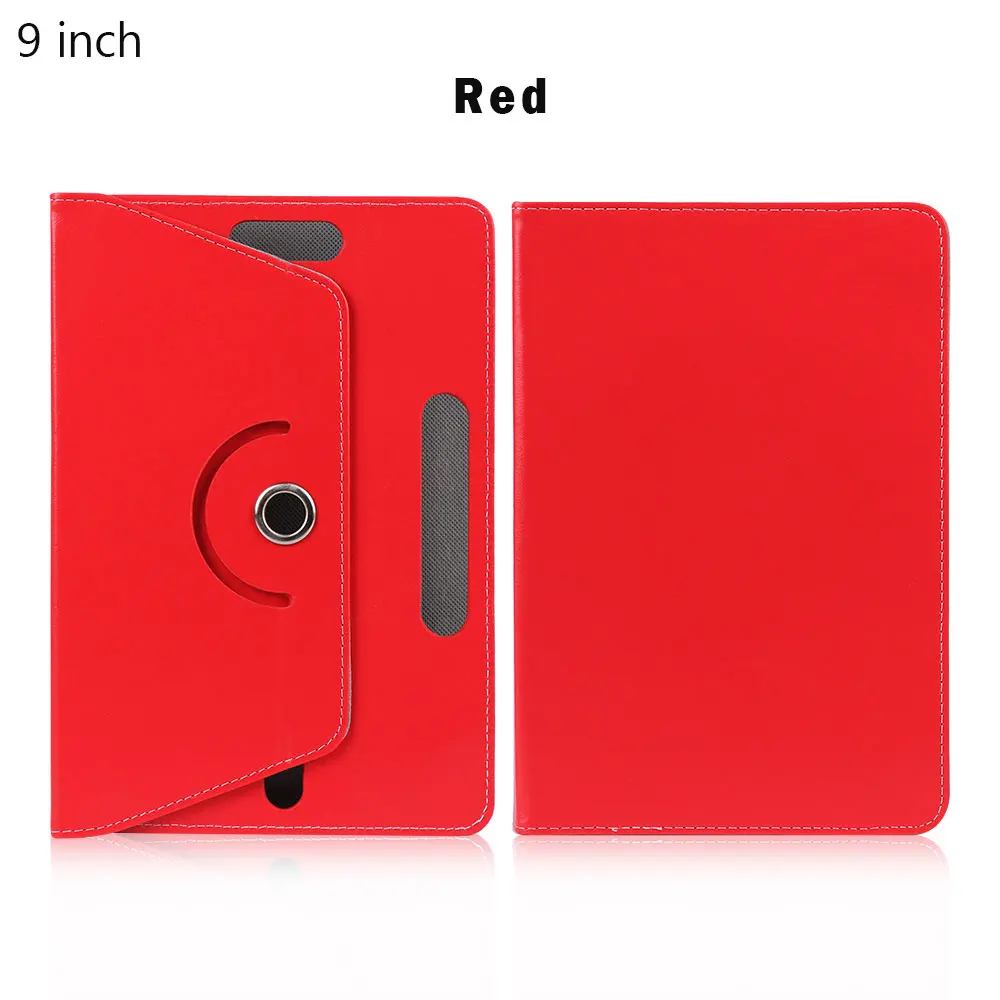 360 Degree Rotating Universal Tablet Case PU Leather Cover For Samsung Galaxy Tab 7 8 9 10.1 inch Android Tablet PC - Цвет: 9 inch red