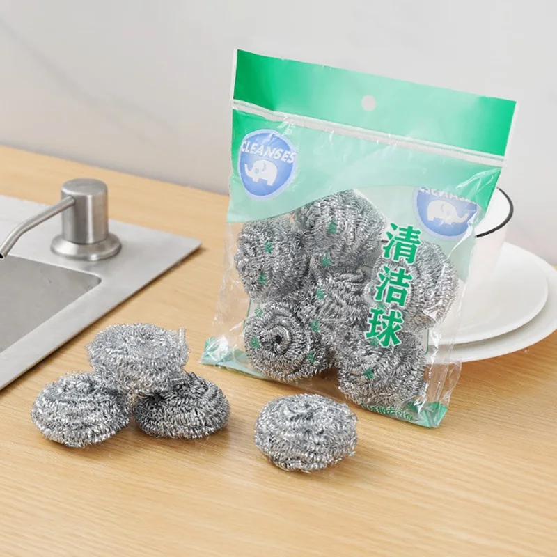 

Stainless Steel Scrubber, Cast Iron Cleaner, Kitchen Chain Scrubber, Suitable For Cast Iron Pot 4/6Pcs