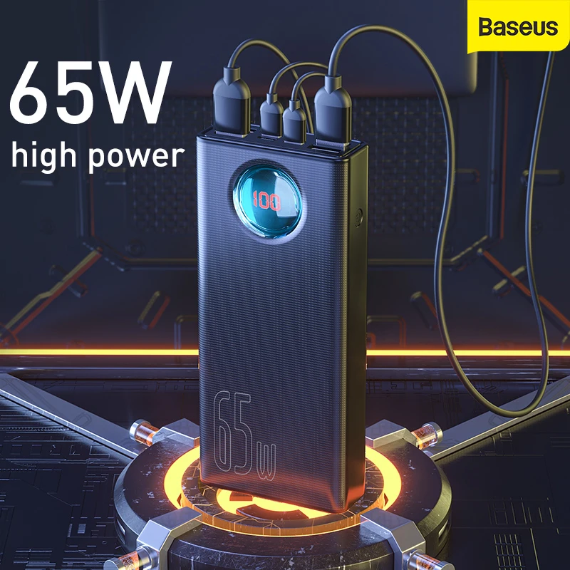 $54.99 Baseus 65W Power Bank 30000mAh QC3.0 Fast Charge Type C Quick Charge Portable Powerbank External Battery For Samsung For Huawei