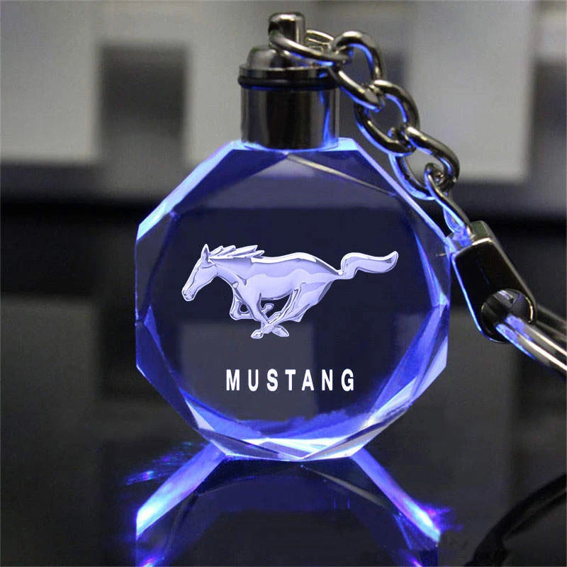 Брелок для ключей из хрустального стекла с цветными лампочками стайлинга