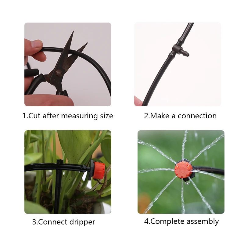 10M 15M 20M 25M 30M Garden Watering Irrigation System Kit with Hose Misting Sprinkler Dripper Tee Adaptor |