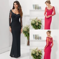 long sleeve lace appliques mother of the bride dresses 2015 new sexy v neck beading elegant see through vestidos de festa