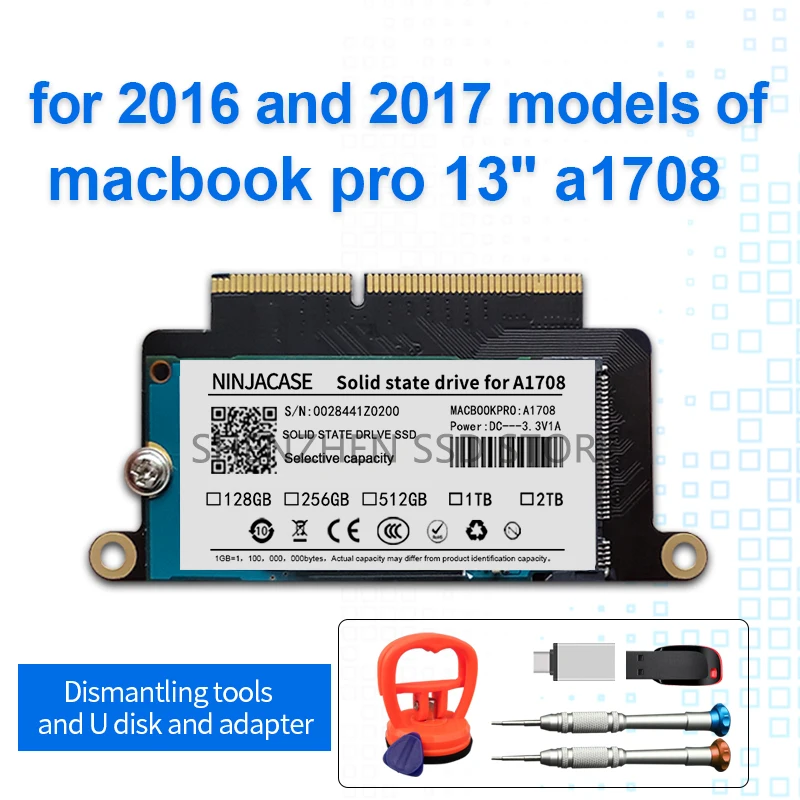 SSD-накопитель для MacBook Pro Retina 13 3 дюйма A1708 128 ГБ 256 512 ТБ PCI-E 656-0042B 656-0072A 2016 2017 года MLL42LL/A