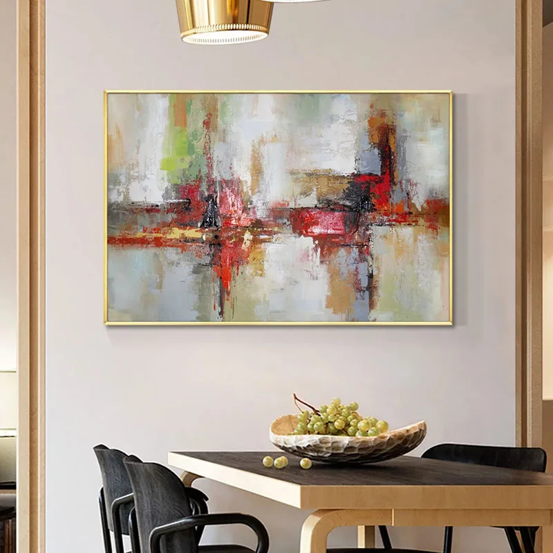 

Modern Abstract Oil Painting on Canvas Posters and Prints Wall Art Painting Colorful Abstract Art Picture for Living Room Home D