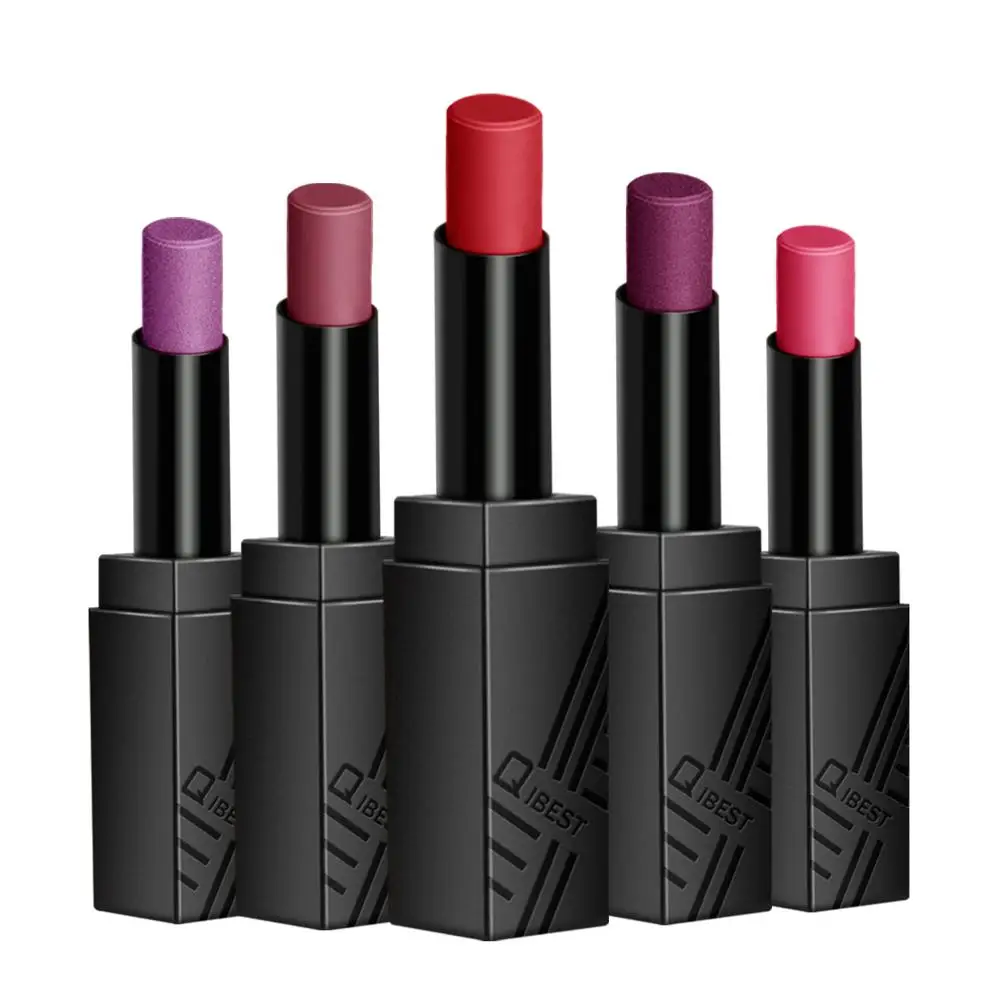 QIBESST 34 Цвета роскошная черная трубка матовая губная помада увлажняющая шелковая